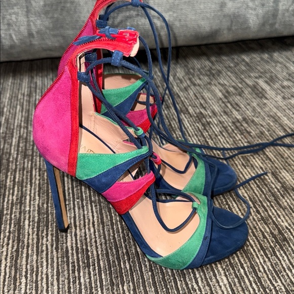 Stuart Weitzman The Legwrapsong Heel Sandals Size 9 - Picture 3 of 10